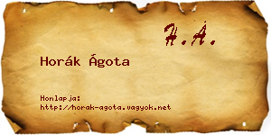 Horák Ágota névjegykártya